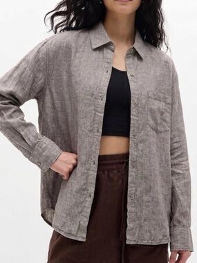 Athleta Linen Retreat Button Down shirt